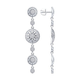 Серьги SOKOLOV - Серебро 925, Фианит (арт. 94027149)