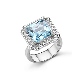 Кольцо Дар - Серебро 925, Топаз, Фианит (арт. К-5259рс40200)