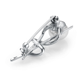 Брошь Красная пресня - Серебро 925, Жемчуг культивированный (арт. 13317116Д)