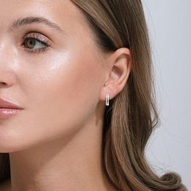 Серьги ЮФ Династия - Золото 585, Фианит (арт. 000522-1102)