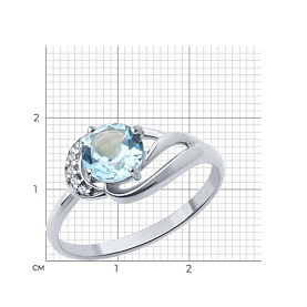 Кольцо Diamant - Серебро 925, Топаз, Фианит (арт. 94-310-00184-1)
