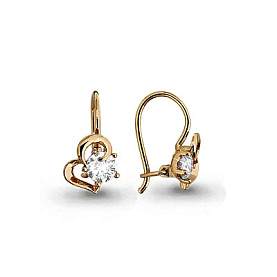 Серьги Аквамарин - Золото 585, Фианит (арт. 42681.1)