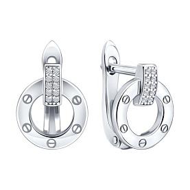 Серьги SOKOLOV - Серебро 925, Фианит (арт. 94027622-91)