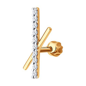 Серьга SOKOLOV - Золото 585, Фианит (арт. 170098)