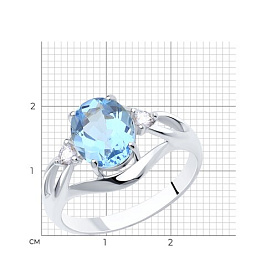 Кольцо SOKOLOV - Серебро 925, Топаз, Фианит (арт. 92011941)