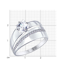 Кольцо SOKOLOV - Серебро 925, Фианит (арт. 94012673)