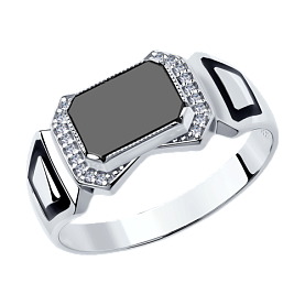 Кольцо SOKOLOV - Серебро 925, Синтетическая шпинель, Фианит, Эмаль (арт. 94011392)