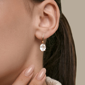 Серьги SOKOLOV - Золото 585, Горный хрусталь (арт. 729448)