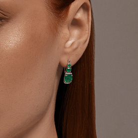 Серьги SOKOLOV - Серебро 925, Агат, Фианит (арт. 92023023)