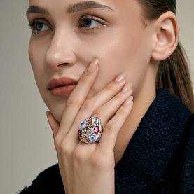 Кольцо Diamant - Серебро 925, Синтетический рубин, Фианит (арт. 94-110-00289-2)