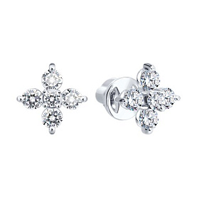 Серьги SOKOLOV - Золото 585, Фианит (арт. 0200938-3)