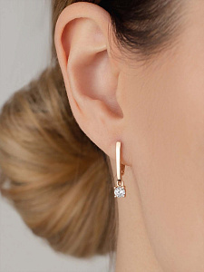 Серьги Атолл - Золото 585, Фианит (арт. 22045)