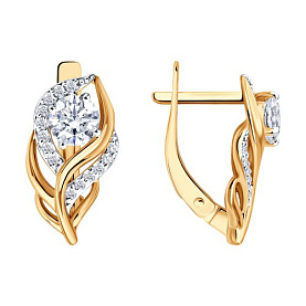 Серьги SOKOLOV - Золото 585, Фианит (арт. 0200801)