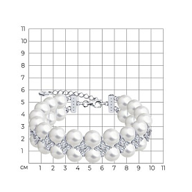 Браслет SOKOLOV - Серебро 925, Жемчуг синтетический, Фианит (арт. 94050641)