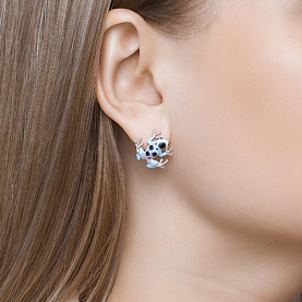 Серьги SOKOLOV - Серебро 925, Фианит, Эмаль (арт. 94022826)