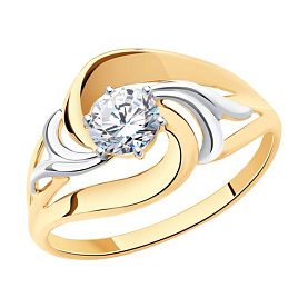 Кольцо SOKOLOV - Золото 585, Фианит (арт. 017543)