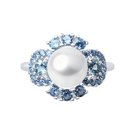 Кольцо SOKOLOV - Серебро 925, Жемчуг культивированный, Фианит (арт. 92014221)