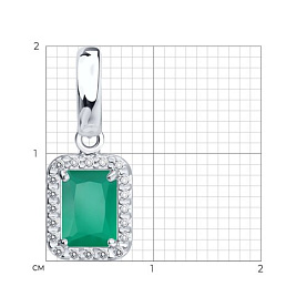 Подвеска SOKOLOV - Серебро 925, Агат, Фианит (арт. 92030875)