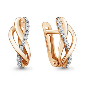 Серьги Аквамарин - Золото 585, Фианит (арт. 42604А.1)