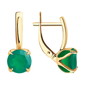 Серьги Diamant - Золото 585, Агат, Эмаль (арт. 51-320-02058-7)