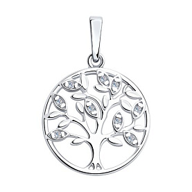 Подвеска SOKOLOV - Серебро 925, Фианит (арт. 94032891)