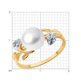 Кольцо Diamant - Серебро 925, Жемчуг культивированный, Фианит (арт. 93-310-01961-1)