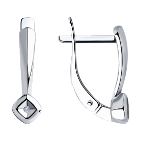 Серьги SOKOLOV - Серебро 925, Бриллиант, Бриллиант голубой, Бриллиант коньячный (арт. 87020022)