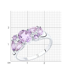 Кольцо SOKOLOV - Серебро 925, Аметист (арт. 92011807)