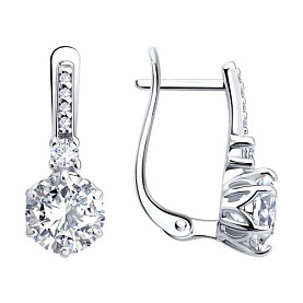 Серьги SOKOLOV - Серебро 925, Фианит (арт. 94027688)