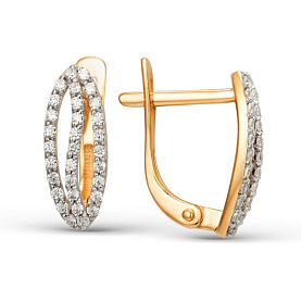 Серьги ЮФ Династия - Золото 585, Фианит (арт. 000862-1102)