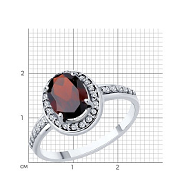 Кольцо SOKOLOV - Серебро 925, Гранат, Фианит (арт. 92014306)