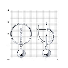 Серьги SOKOLOV - Серебро 925, Фианит (арт. 94024037)