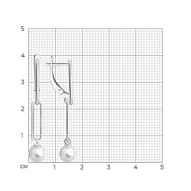 Серьги Diamant - Серебро 925, Жемчуг имитация (арт. 94-121-02378-1)