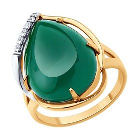 Кольцо SOKOLOV - Серебро 925, Агат, Фианит (арт. 83010262)