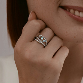 Кольцо SOKOLOV - Серебро 925, Топаз, Фианит (арт. 92014530)