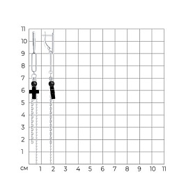 Серьги Diamant - Серебро 925, Гематит (арт. 94-321-00036-1)
