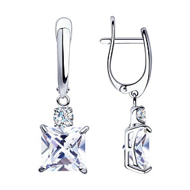 Серьги SOKOLOV - Серебро 925, Фианит (арт. 94023392)