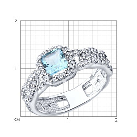 Кольцо SOKOLOV - Серебро 925, Топаз, Фианит (арт. 92014927)