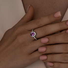 Кольцо SOKOLOV - Серебро 925, Синтетический ситалл , Фианит (арт. 92014307)