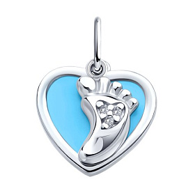 Подвеска Diamant - Серебро 925, Фианит, Эмаль (арт. 94-130-02222-1)