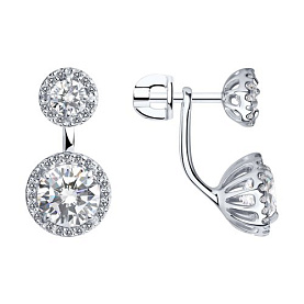 Серьги SOKOLOV - Серебро 925, Фианит (арт. 94021435)