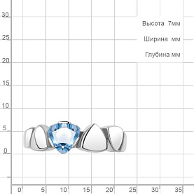 Кольцо Аквамарин - Серебро 925, Топаз (арт. 6957605.5)