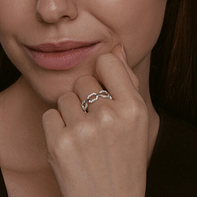 Кольцо SOKOLOV - Золото 585, Фианит (арт. 019492-3)