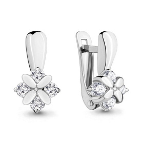 Серьги Аквамарин - Серебро 925, Фианит (арт. 46506А.5)