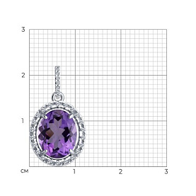 Подвеска Diamant - Серебро 925, Аметист, Фианит (арт. 94-330-02647-2)