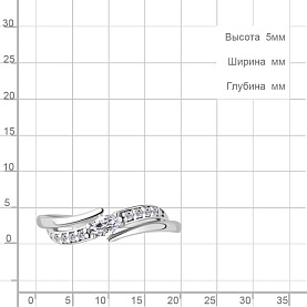 Кольцо Аквамарин - Серебро 925, Фианит (арт. 67146А.5)