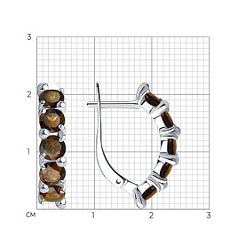 Серьги Diamant - Серебро 925, Раухтопаз (арт. 94-320-00346-4)