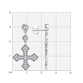 Серьги SOKOLOV - Серебро 925, Фианит (арт. 94026998)