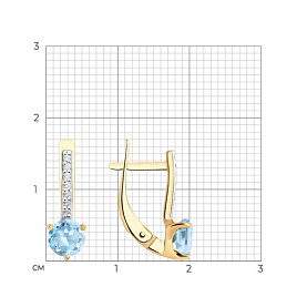 Серьги SOKOLOV - Золото 375, Топаз, Фианит (арт. 37727533)