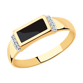 Кольцо SOKOLOV - Золото 375, Синтетическая шпинель, Фианит (арт. 018347-4)